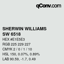颜色代码: SHERWIN WILLIAMS<br>SW 6518 - Ski Slope | qconv.com