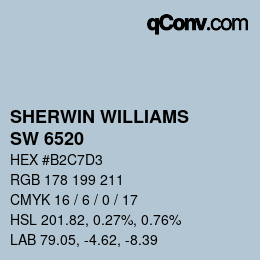 颜色代码: SHERWIN WILLIAMS<br>SW 6520 - Honest Blue | qconv.com