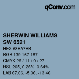 颜色代码: SHERWIN WILLIAMS<br>SW 6521 - Notable Hue | qconv.com