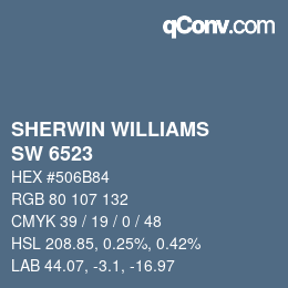 颜色代码: SHERWIN WILLIAMS<br>SW 6523 - Denim | qconv.com