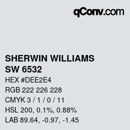 カラーコード: SHERWIN WILLIAMS<br>SW 6532 - Aura White | qconv.com