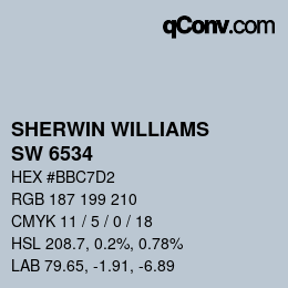 颜色代码: SHERWIN WILLIAMS<br>SW 6534 - Icy | qconv.com