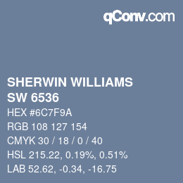 颜色代码: SHERWIN WILLIAMS<br>SW 6536 - Searching Blue | qconv.com