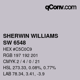 カラーコード: SHERWIN WILLIAMS<br>SW 6548 - Grape Mist | qconv.com