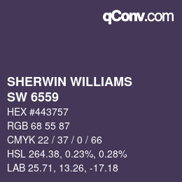 カラーコード: SHERWIN WILLIAMS<br>SW 6559 - Concord Grape | qconv.com