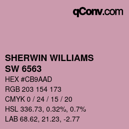 颜色代码: SHERWIN WILLIAMS<br>SW 6563 - Rosebay | qconv.com