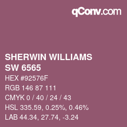颜色代码: SHERWIN WILLIAMS<br>SW 6565 - Grandeur Plum | qconv.com