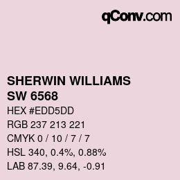 颜色代码: SHERWIN WILLIAMS<br>SW 6568 - Lighthearted Pink | qconv.com