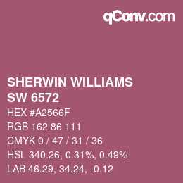 颜色代码: SHERWIN WILLIAMS<br>SW 6572 - Ruby Shade | qconv.com