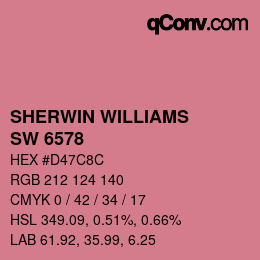 カラーコード: SHERWIN WILLIAMS<br>SW 6578 - Tuberose | qconv.com