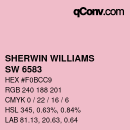 カラーコード: SHERWIN WILLIAMS<br>SW 6583 - In The Pink | qconv.com