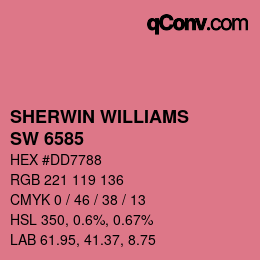 カラーコード: SHERWIN WILLIAMS<br>SW 6585 - Coming Up Roses | qconv.com
