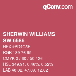 カラーコード: SHERWIN WILLIAMS<br>SW 6586 - Heartfelt | qconv.com