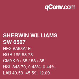 カラーコード: SHERWIN WILLIAMS<br>SW 6587 - Valentine | qconv.com