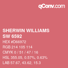 颜色代码: SHERWIN WILLIAMS<br>SW 6592 - Grenadine | qconv.com
