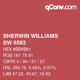 カラーコード: SHERWIN WILLIAMS<br>SW 6593 - Coral Bells | qconv.com