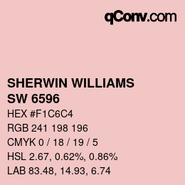 颜色代码: SHERWIN WILLIAMS<br>SW 6596 - Bella Pink | qconv.com