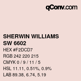 颜色代码: SHERWIN WILLIAMS<br>SW 6602 - Angelic | qconv.com
