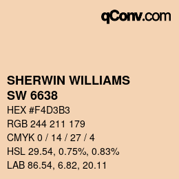 Color code: SHERWIN WILLIAMS<br>SW 6638 - Flattering Peach | qconv.com