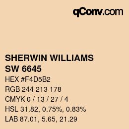 Color code: SHERWIN WILLIAMS<br>SW 6645 - Frangipane | qconv.com