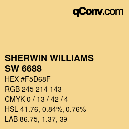 カラーコード: SHERWIN WILLIAMS<br>SW 6688 - Solaria | qconv.com