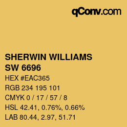 カラーコード: SHERWIN WILLIAMS<br>SW 6696 - Quilt Gold | qconv.com