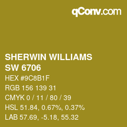 カラーコード: SHERWIN WILLIAMS<br>SW 6706 - Offbeat Green | qconv.com