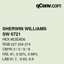 Color code: SHERWIN WILLIAMS<br>SW 6721 - Enlightened Lime | qconv.com