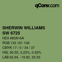 カラーコード: SHERWIN WILLIAMS<br>SW 6725 - Pickle | qconv.com