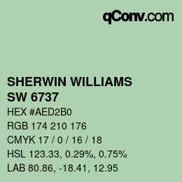 カラーコード: SHERWIN WILLIAMS<br>SW 6737 - Kiwi | qconv.com