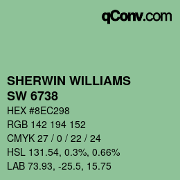 カラーコード: SHERWIN WILLIAMS<br>SW 6738 - Vegan | qconv.com