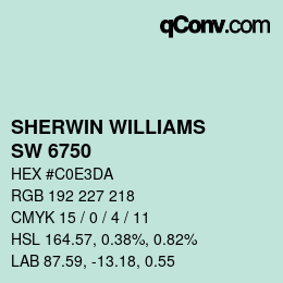 カラーコード: SHERWIN WILLIAMS<br>SW 6750 - Waterfall | qconv.com