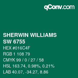 カラーコード: SHERWIN WILLIAMS<br>SW 6755 - Starboard | qconv.com