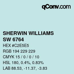 カラーコード: SHERWIN WILLIAMS<br>SW 6764 - Swimming | qconv.com