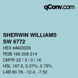 Code couleur: SHERWIN WILLIAMS<br>SW 6772 - Cay | qconv.com