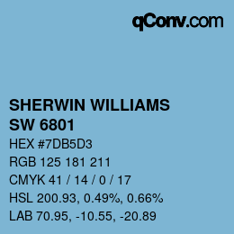 カラーコード: SHERWIN WILLIAMS<br>SW 6801 - Regale Blue | qconv.com