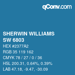 カラーコード: SHERWIN WILLIAMS<br>SW 6803 - Danube | qconv.com