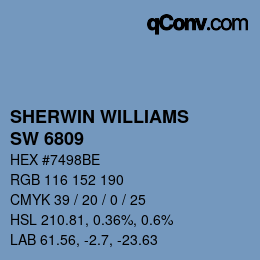 颜色代码: SHERWIN WILLIAMS<br>SW 6809 - Lobelia | qconv.com