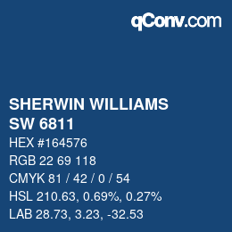 カラーコード: SHERWIN WILLIAMS<br>SW 6811 - Honorable Blue | qconv.com