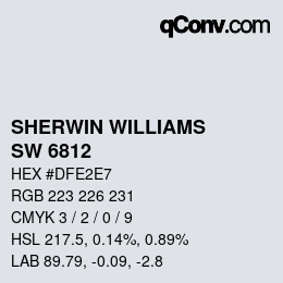 カラーコード: SHERWIN WILLIAMS<br>SW 6812 - White Iris | qconv.com