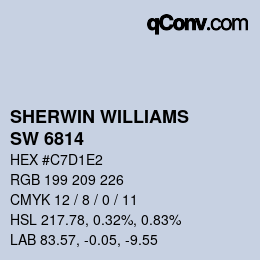 颜色代码: SHERWIN WILLIAMS<br>SW 6814 - Breathtaking | qconv.com