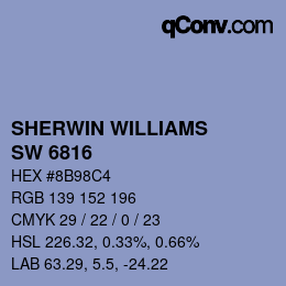 颜色代码: SHERWIN WILLIAMS<br>SW 6816 - Dahlia | qconv.com