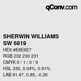 颜色代码: SHERWIN WILLIAMS<br>SW 6819 - Minuet White | qconv.com