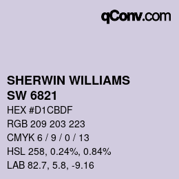颜色代码: SHERWIN WILLIAMS<br>SW 6821 - Potentially Purple | qconv.com