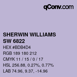 カラーコード: SHERWIN WILLIAMS<br>SW 6822 - Wisteria | qconv.com