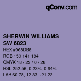 颜色代码: SHERWIN WILLIAMS<br>SW 6823 - Brave Purple | qconv.com