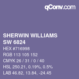 颜色代码: SHERWIN WILLIAMS<br>SW 6824 - Forget-Me-Not | qconv.com