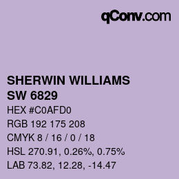 カラーコード: SHERWIN WILLIAMS<br>SW 6829 - Magical | qconv.com