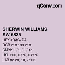 颜色代码: SHERWIN WILLIAMS<br>SW 6835 - Euphoric Lilac | qconv.com