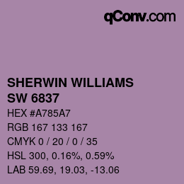 Farbcode: SHERWIN WILLIAMS<br>SW 6837 - Baroness | qconv.com